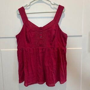 Torrid Pink Berry‎ Sleeveless Tank Top Eyelet Detail Women Plus Size 1 14/16